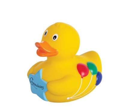 Floating Duck Toy Birthday Design Vinyl Yellow
