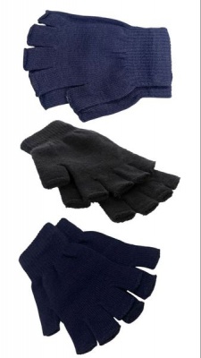 Fashion Gloves Mens and Womens Fingerless Gloves Set of 3 Grey Black Navy