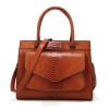 FCG Faux Leather Snake Pattern Shoulder Handbag - Tan Photo