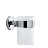 blomus Toothbrush Glass Wall Mounted with Stainless Steel Holder AREO