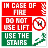 In Case Of Fire Do Not Use Lift Sign 29cm x29cm