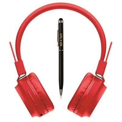 Photo of MR A TECH W25 Deep Bass Wireless Bluetooth Headphone Red