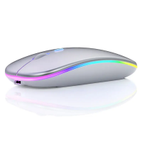 Ultra thin silent rechargeable Led lights wireless mouse