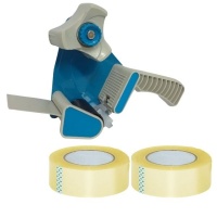 SourceDirect Tape Dispenser 48mm with 2 x 100m Clear Packaging Tape
