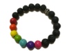 BEAD COOL - Chakra 7 colour - Howlite - 19cm - Stretch Bracelet Photo