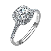 Rings Wedding Moissanite Adjustable 1Carat Diamond W