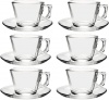 Cup & Saucer Set 12 Piece Glass Espresso Vela 97301 Photo