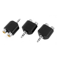 2 RCA Female To 35MM Stereo Jack Male Adapter