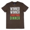 Men's Brown Winner Dinner Fun Christmas T-Shirt Photo