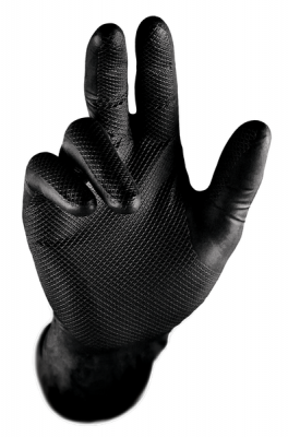 Photo of GRIPPAZ Black Reusable Multi-Purpose Disposable Glove 50's -4.5mils XL