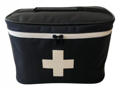 Photo of Hubble Kids Medical Toiletry Bag - Black Canvas Bag with Handle