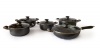 Le Chef Non-Stick Grey Casserole Pots and Wok Pan 10 Piece Set Photo