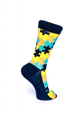 Photo of SoXology - Blue Puzzle Fashion Socks Single Pair