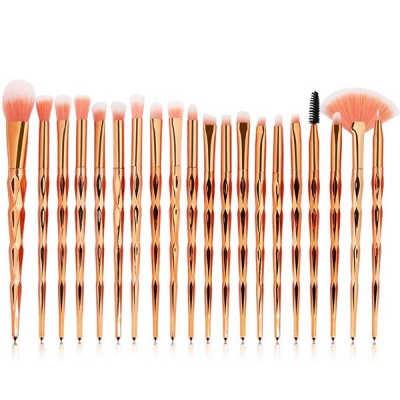 Photo of 20 Piece Facial Make Up Synthetic Bristles Brushes Set - Rose Gold