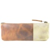 Dumi Jabu Genuine Leather Pencil Zipper Bag - Two Tone Photo