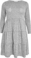 Quiz Ladies Curve Grey Tired Mini Dress