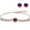 Civetta Spark Emma Bracelet & Studs-Swarovski Amethyst Crystal Rosegold Photo