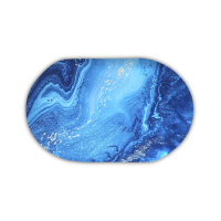 Ultra Water Absorbent Non Slip Marble Oval Bath Mat