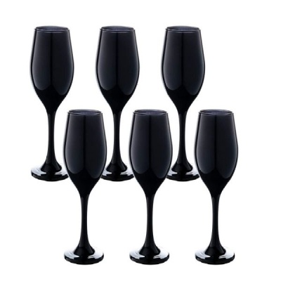 6 Pieces Black Champagne Glass For Events