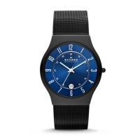 Skagen Grenen Titanium and Black Steel Mesh Watch T233XLTMN