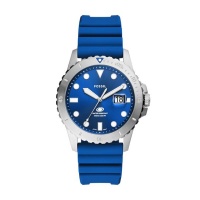Fossil Blue Men Silver Stainless Steel Watch FS5998