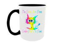 Its Fine Cat Colorful Printed Coffee 2 Tone Mug
