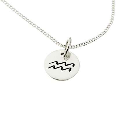 Photo of Star Signs By Swish Silver Aquarius Star Sign Necklace 10mm