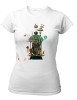 PepperSt Ladies White T-Shirt - Machine Doodle Photo
