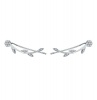 Cosmic 925 Silver Earrings - Branch Leaves Design With Cubic Zircons Photo