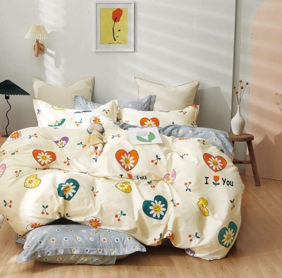 Photo of Linen Boutique - Kids Cotton Duvet Cover 3 Piece Set - Smiley Hearts