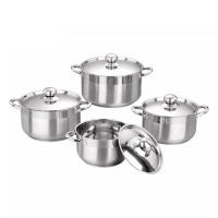 Pruchef 3 Layer Encapsulated Bottom Stainless Steel Cookware Set 8 piecess