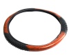 Steering Wheel Cover Walnut Wood Blk Msage Medium Photo