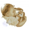 Cross stitch kit- Boy with Rabbit Photo