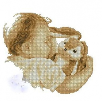 Photo of Cross stitch kit- Boy with Rabbit