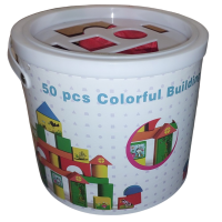 Wooden Colourful Building Blocks with Different Shapes Lid