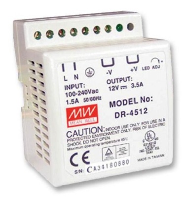 Photo of Mean Well DR-4512 AC/DC DIN Rail Power Supply