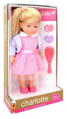 Photo of Dollsworld Charlotte Doll with Blonde Long Hair Ponytail 36cm