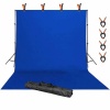 6M X 3M Photography Blue Backdrop Screen & 2.6M X 3M Support Stand Photo
