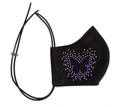 Photo of Crystalize Butterfly Scatter 3 Ply reusable mask with Swarovski Crystals