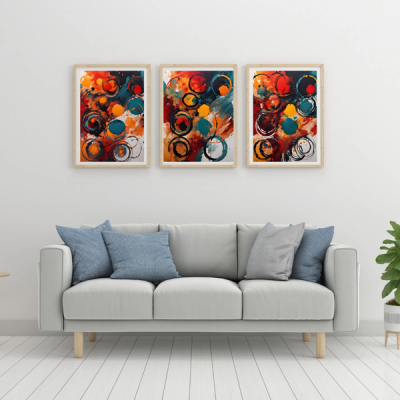 Different Multicolored Art With Frames