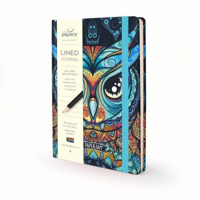 Photo of The Papery Retro Owl Hardcover Journal 80gsm Quality Lined Pages