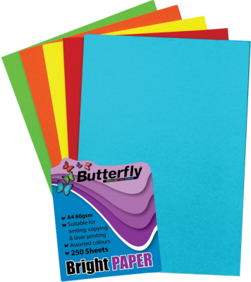 Photo of Butterfly Mixed A4 Bright Paper - Pack Of 250