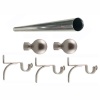 Matoc Designs Matoc 25mm Curtain Single Pole Set - Ball Finials - Silver Photo