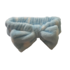 Plush Bow Headbands- Blue With White Dots Photo