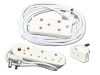 Everlotus extension cord 5M bundle with 3 way red multiplug and 1 adapter Photo
