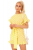 I Saw it First - Ladies Lemon Polka Dot Tie Waist Frill Detail Dress Photo
