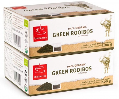 Photo of Khoisan Tea 100% Organic Green Rooibos 2 x 100g Packs