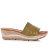 Green Cross GX&Co Paula Urban Wedge Slip On 52231 Khaki Photo