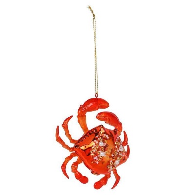 Photo of AK Glass Orange Crab Christmas Decoration