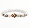 Argent Craft Howlite Stone Bracelet with Gold Hamsa Hand Photo